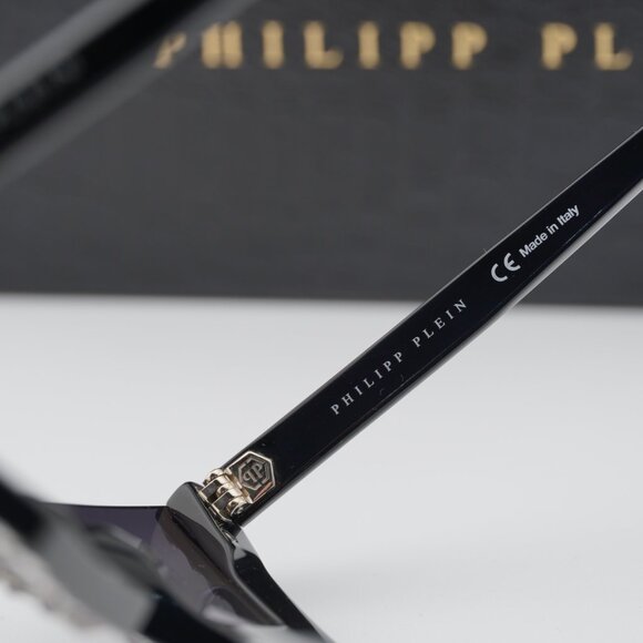 Philipp Plein SPP031S 0700 Shield Sunglasses - Black/Grey - Picture 5 of 11